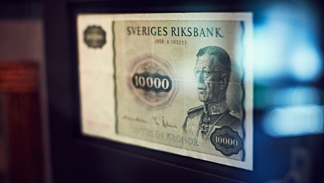 Swedish bank note from 1958. 