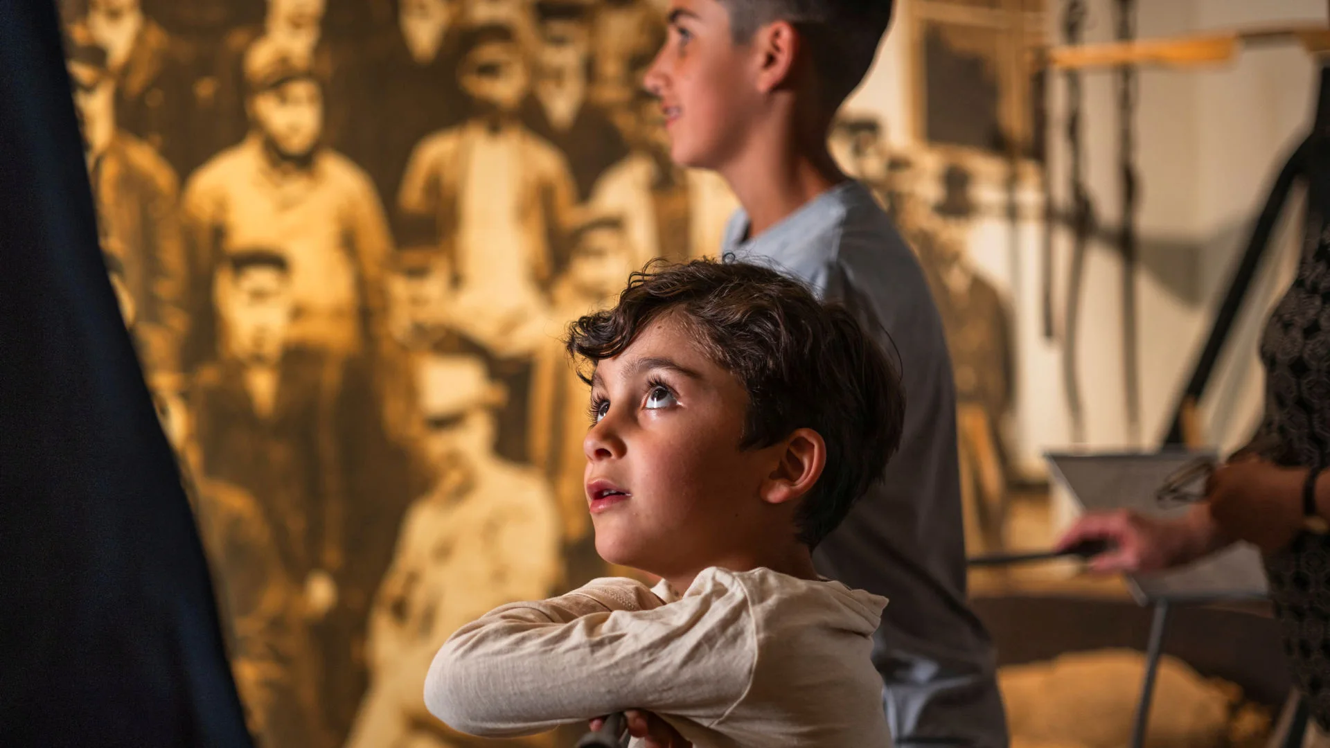 Children in an exhibition